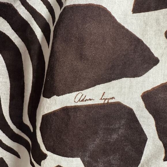 Adam Lippes Size 14 Smocked‎ Off Shoulder Midi Dress Brown Mixed Animal Print - Picture 9 of 13